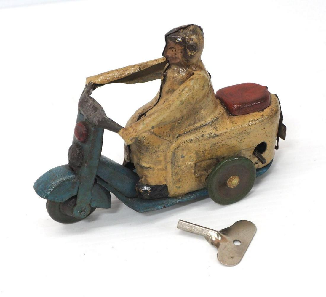 Tin wind-up Scooter with person (1 of 3)