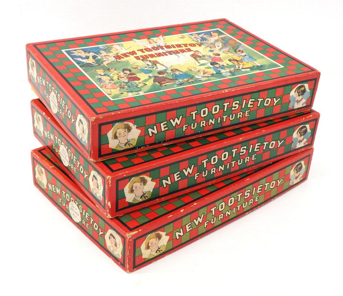 (3) NOS boxes Tootsie Toy doll house furniture (1 of 13)