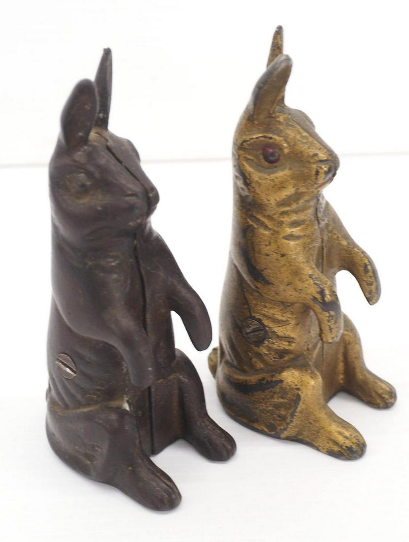 Pair of Rabbit cast iron banks (1 of 3)