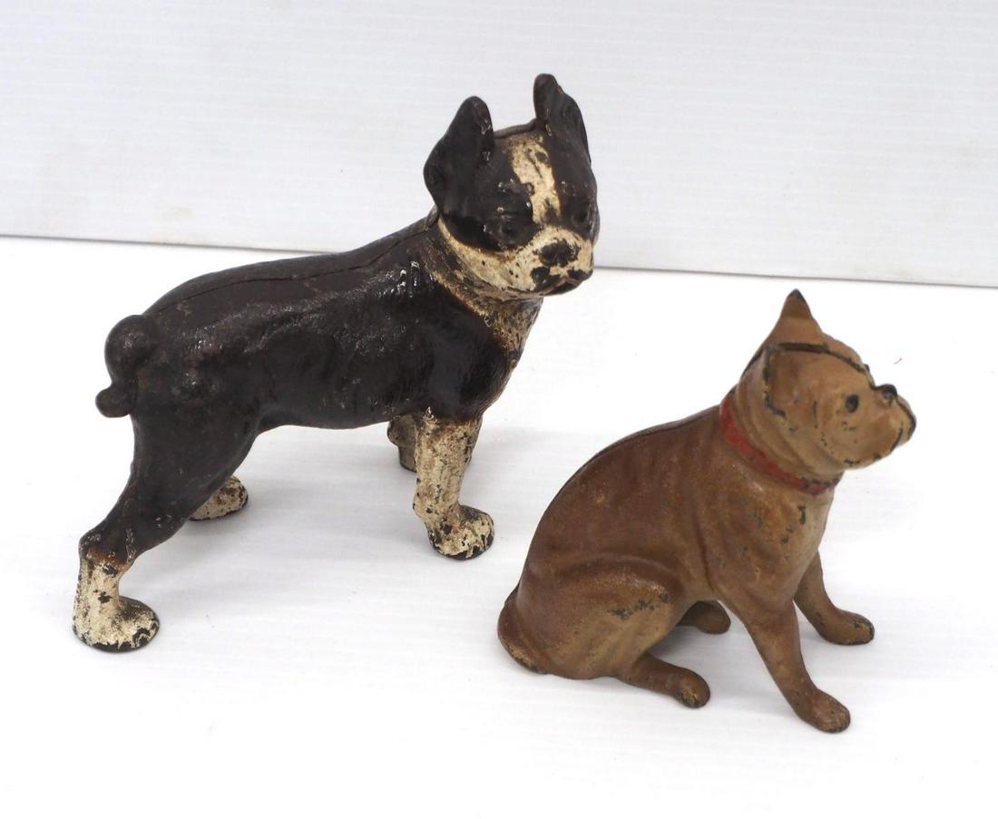 (2) Boxer dog cast iron banks (1 of 3)