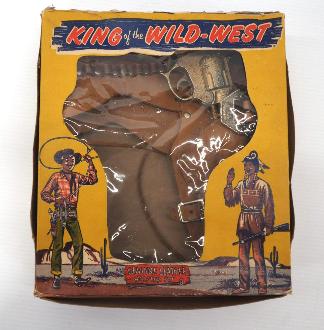 King of the Wild-West Cap Gun & Holster Set: King of the Wild-West Cap Gun & Holster Set in original box -Good, box is taped