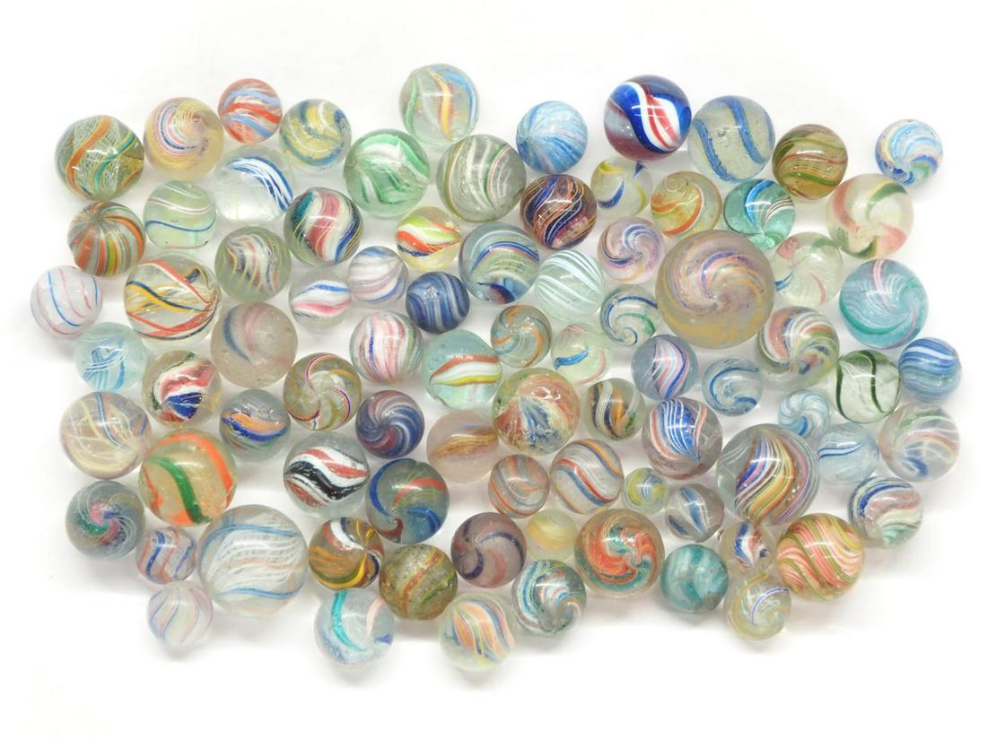 (80+) Swirl marbles of varying sizes (1 of 5)