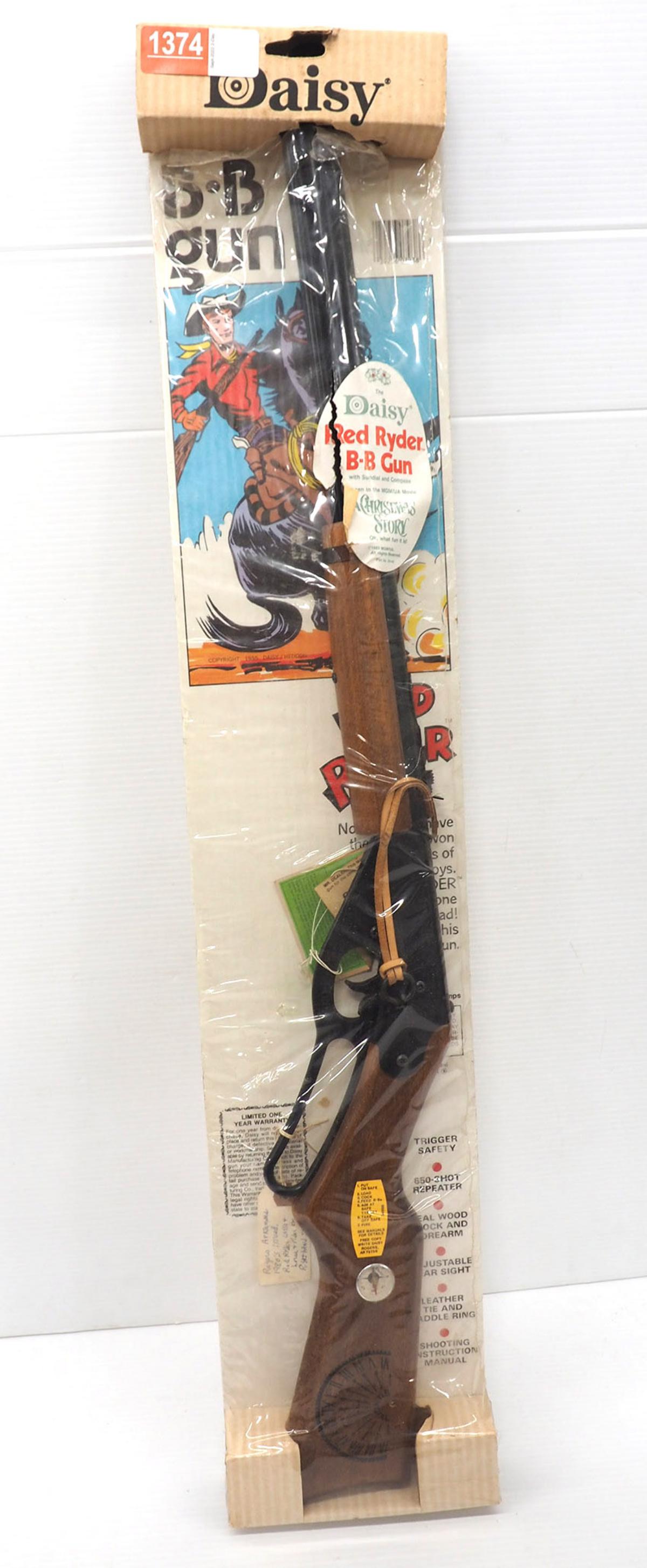 Daisy Red Ryder Model 1938B BB Rifle: Daisy Red Ryder Model 1938B BB Rifle in original box -Excellent, plastic is torn on box