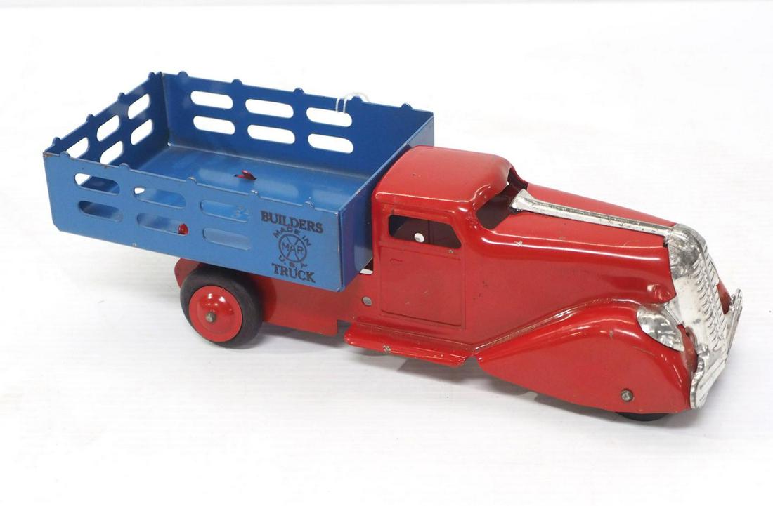 Marx Builders delivery truck: Marx Builders delivery truck, 11"L -Excellent