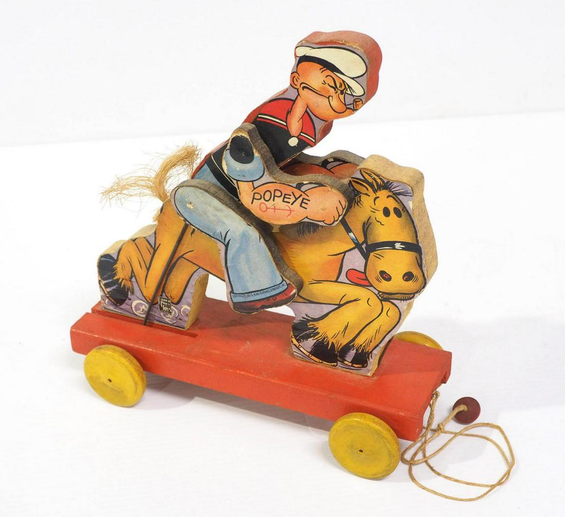Fisher Price Popeye riding a horse pull toy (1 of 2)