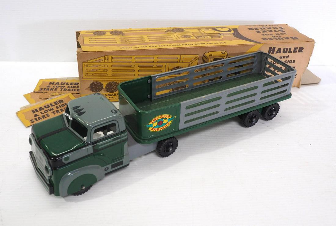 Marx hauler truck with low side stake trailer (1 of 3)