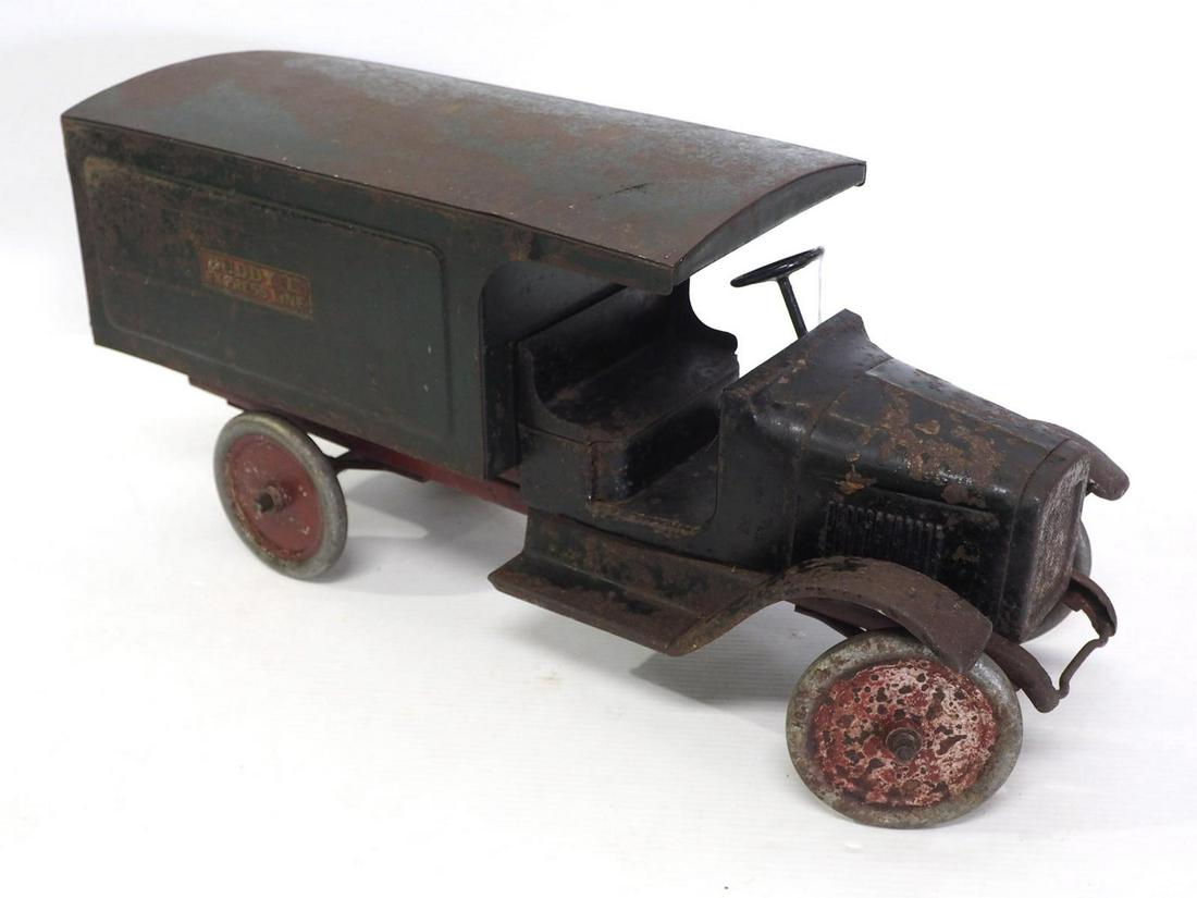 Buddy L Express Line truck: Buddy L Express Line truck, 25"L -Fair, missing back door