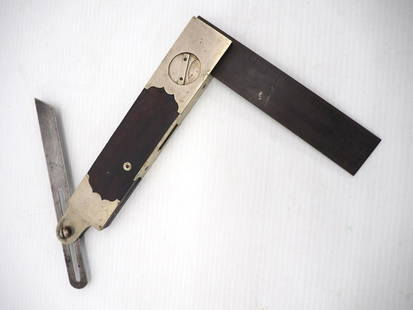 Ritchies Combination Square: Ritchies Combination Square with 8-18-1884 patent, in display case