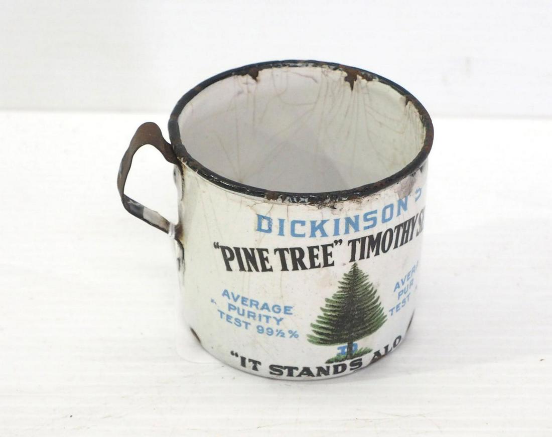 Dickenson's Pine Tree Timothy Seed advertising cup: Dickenson's Pine Tree Timothy Seed porcelain advertising cup -Fair