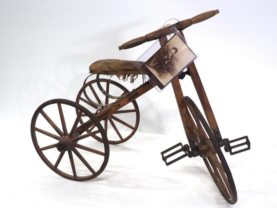 Early wooden child's tricycle (1 of 7)