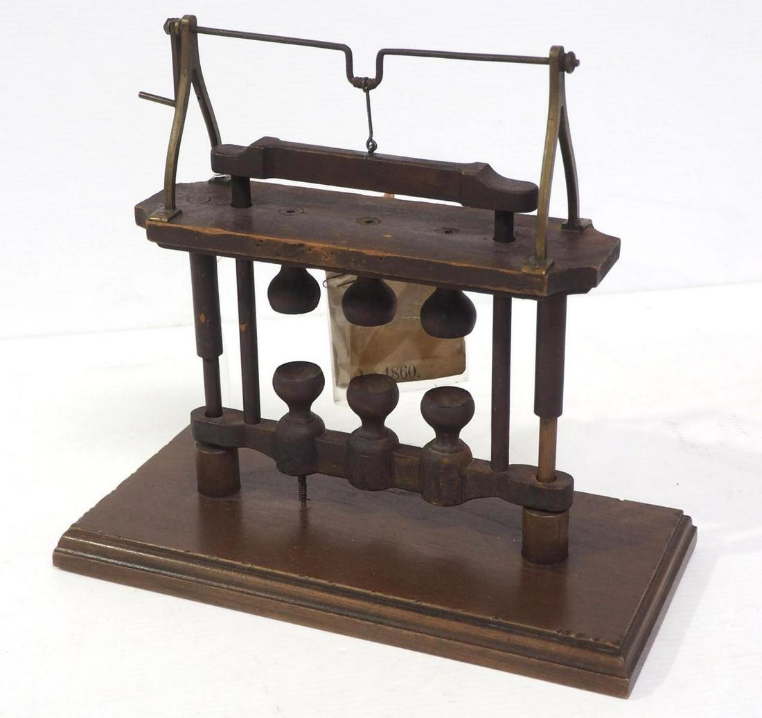 R. Arnold patent model for making parched corn balls: 13'x6"x12" R. Arnold patent model for making parched corn balls, with patent tag