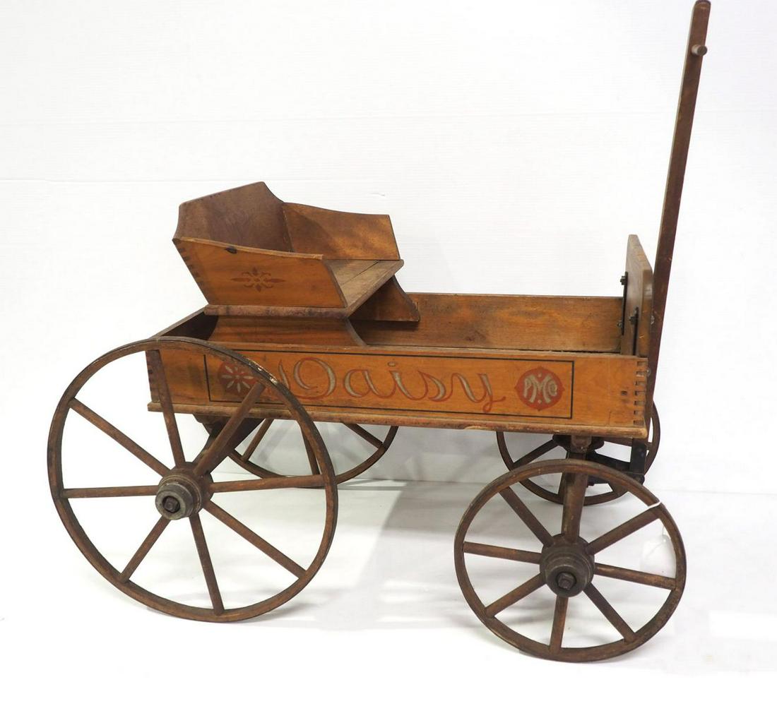 Wooden Daisy goat wagon with high back wheels (1 of 7)