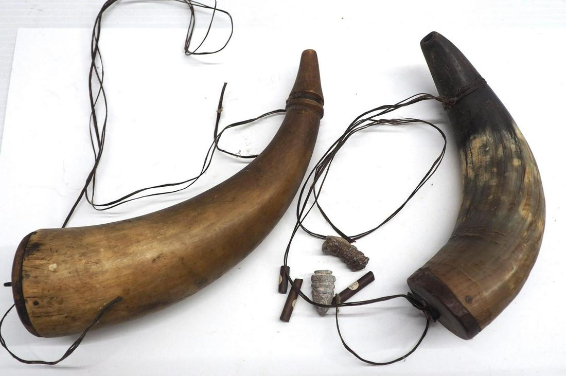 (2) Antique Powder Horns (1 of 4)