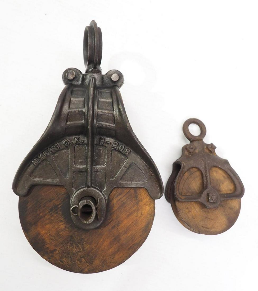 (2) Pulleys: (2) Pulleys: Myers OK H-298 / 6" wooden