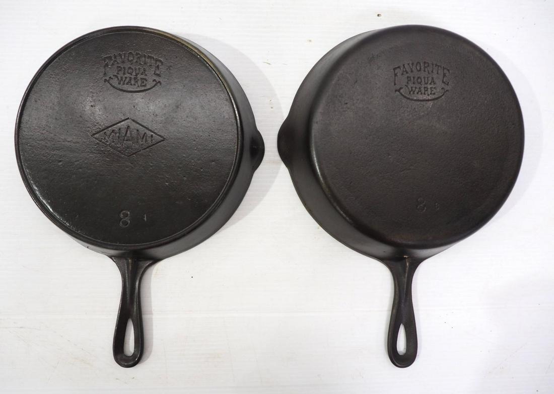 (2) Favorite Piqua Ware No.8 skillets (1 of 4)
