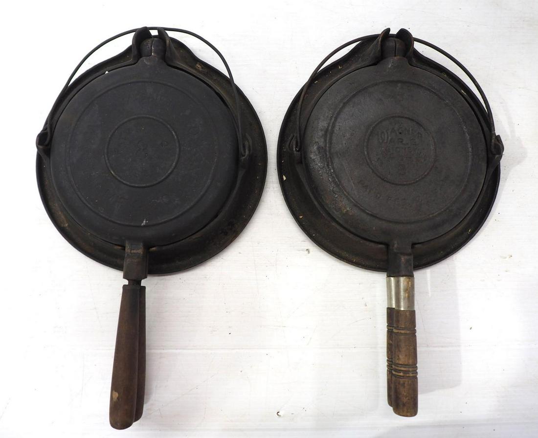 (2) Wagner cast iron No.8 waffle irons (1 of 5)