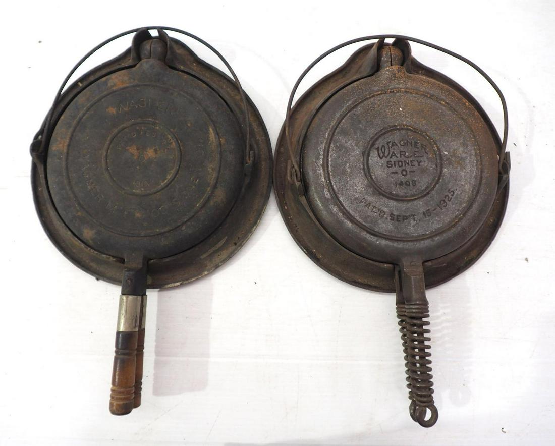 (2) Wagner cast iron waffle irons: (2) Wagner cast iron waffle irons: No.8 / 1408