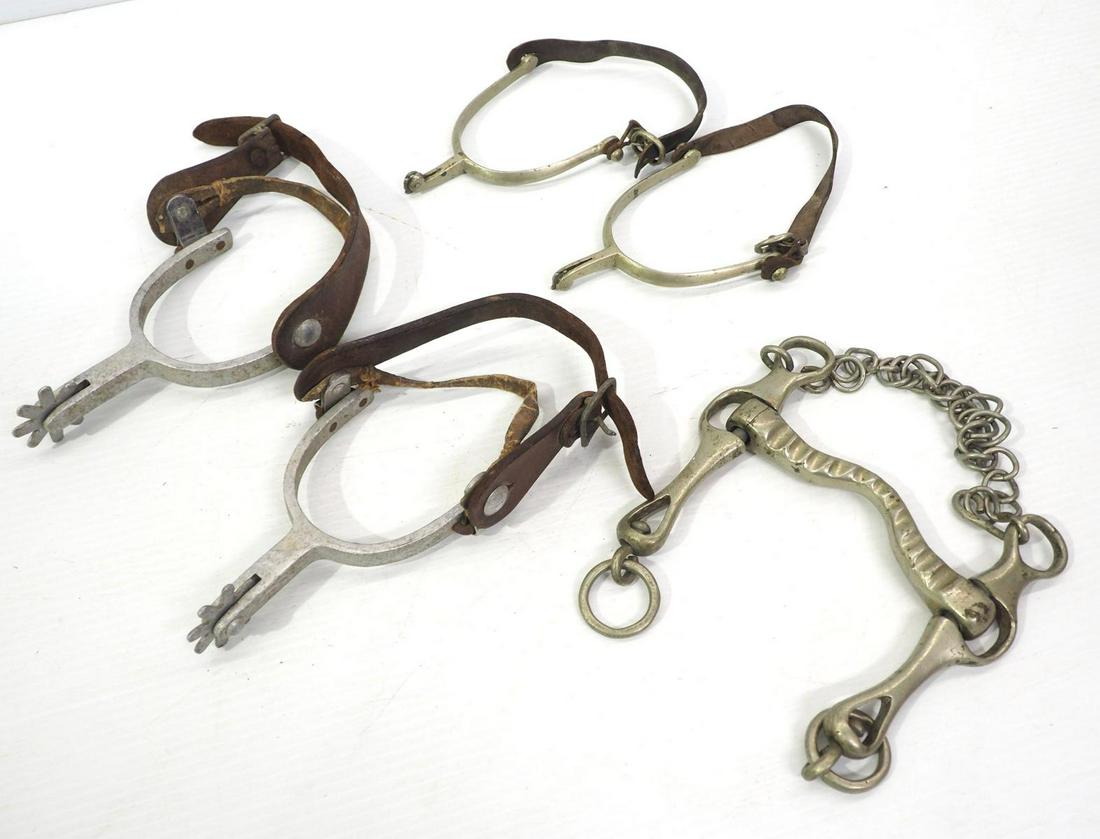 (2) Sets of early spurs & horse bit (1 of 4)