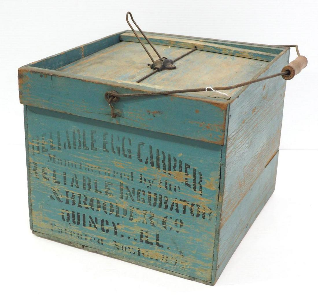 Wooden egg box dated 1898 (1 of 3)