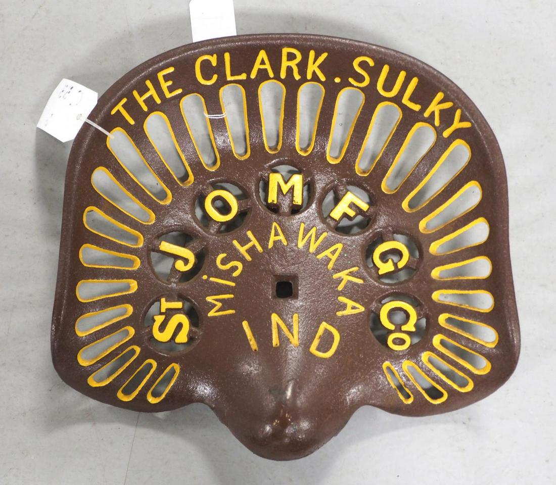 The Clark Sulky, St. Jo Mfg Co, cast iron seat (1 of 2)