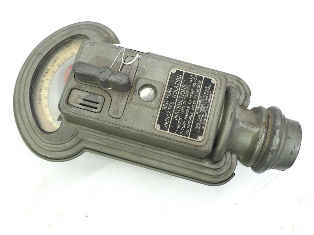 Duncan Miller coin-operated parking meter: Duncan Miller coin-operated parking meter, takes penny or nickel, no key