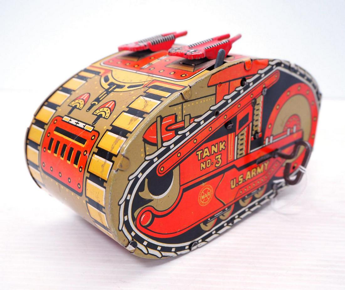 Marx Tin Wind-up US Army Tank (1 of 3)