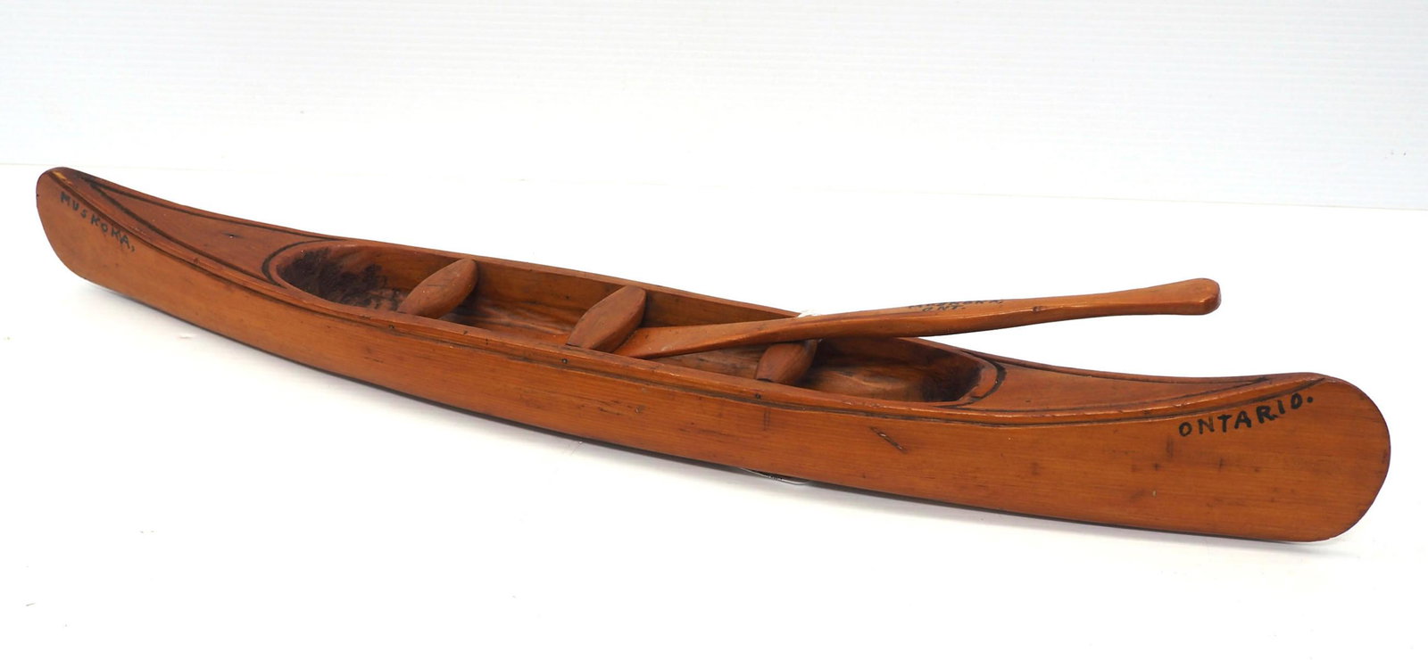 Miniature wooden canoe, Ontario Canada (1 of 4)