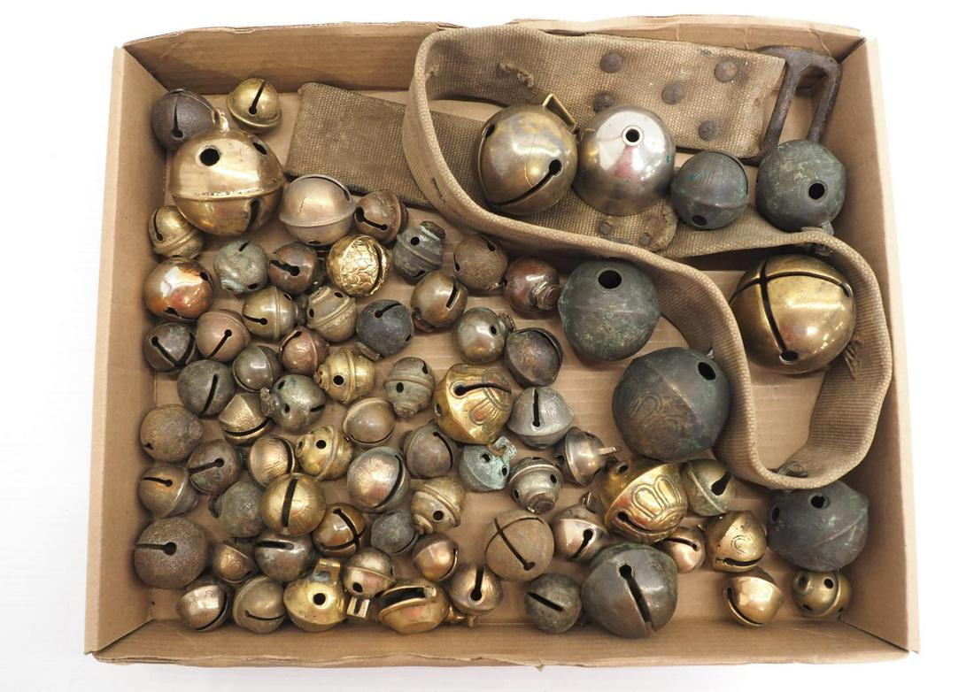 Box of assorted brass sleigh bells (1 of 4)