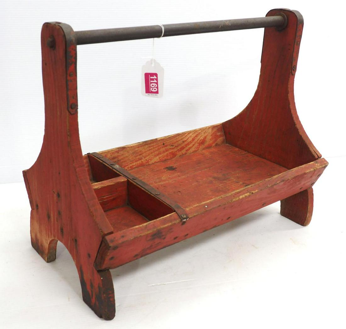 Wooden box: Wooden box with original wood paint, 21"L x 18"H