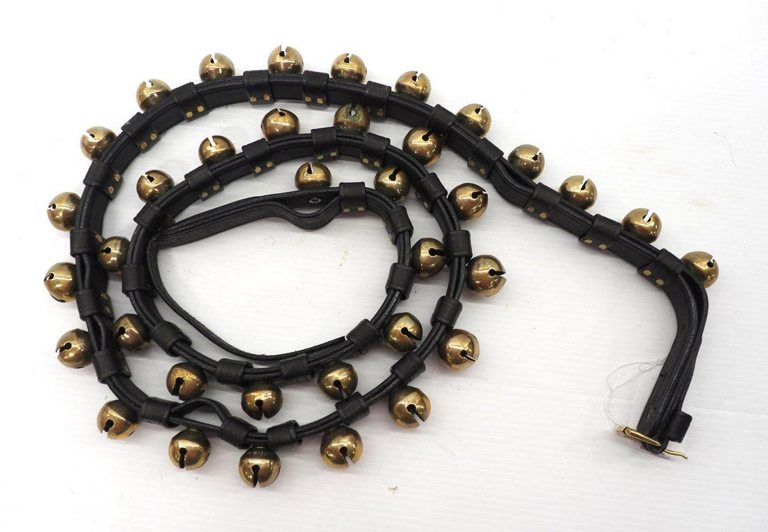 Leather strap with 36 brass sleigh bells (1 of 2)