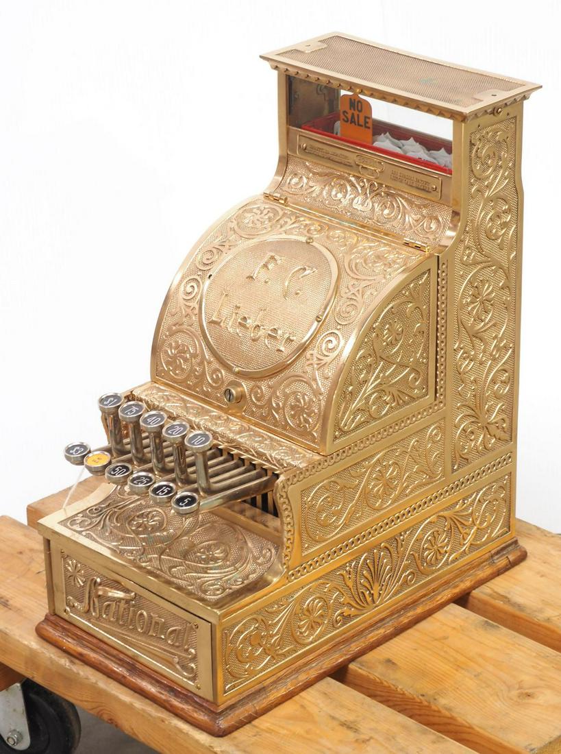 National F.C. Lieber Model 12 brass cash register (1 of 6)