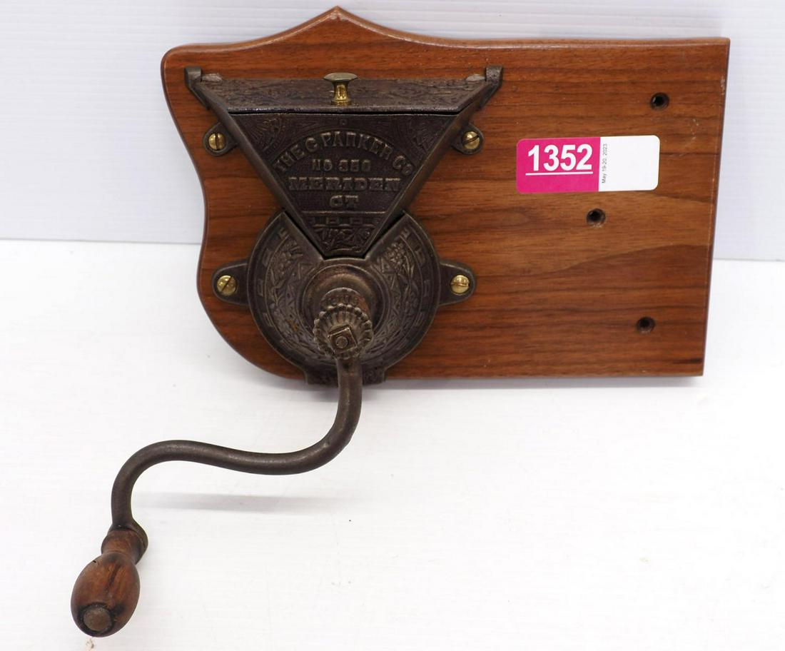 Cast iron C.Parker hand-crank coffee grinder (1 of 3)