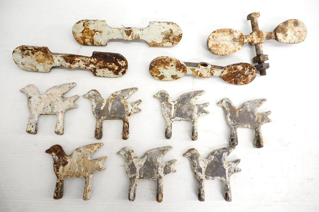 Box lot of cast iron bird targets (1 of 4)