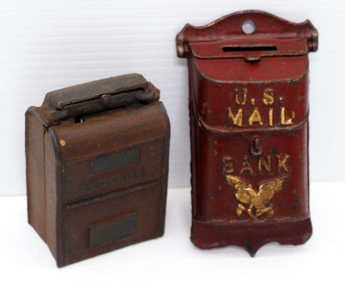 (2) Cast iron mailbox banks (1 of 2)