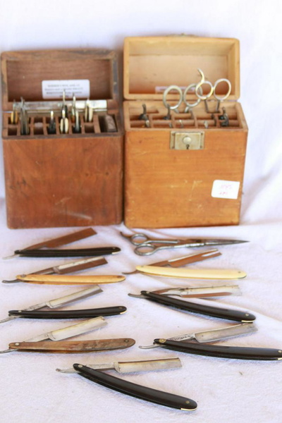 (2) Vintage Barber Straight Razor Boxes