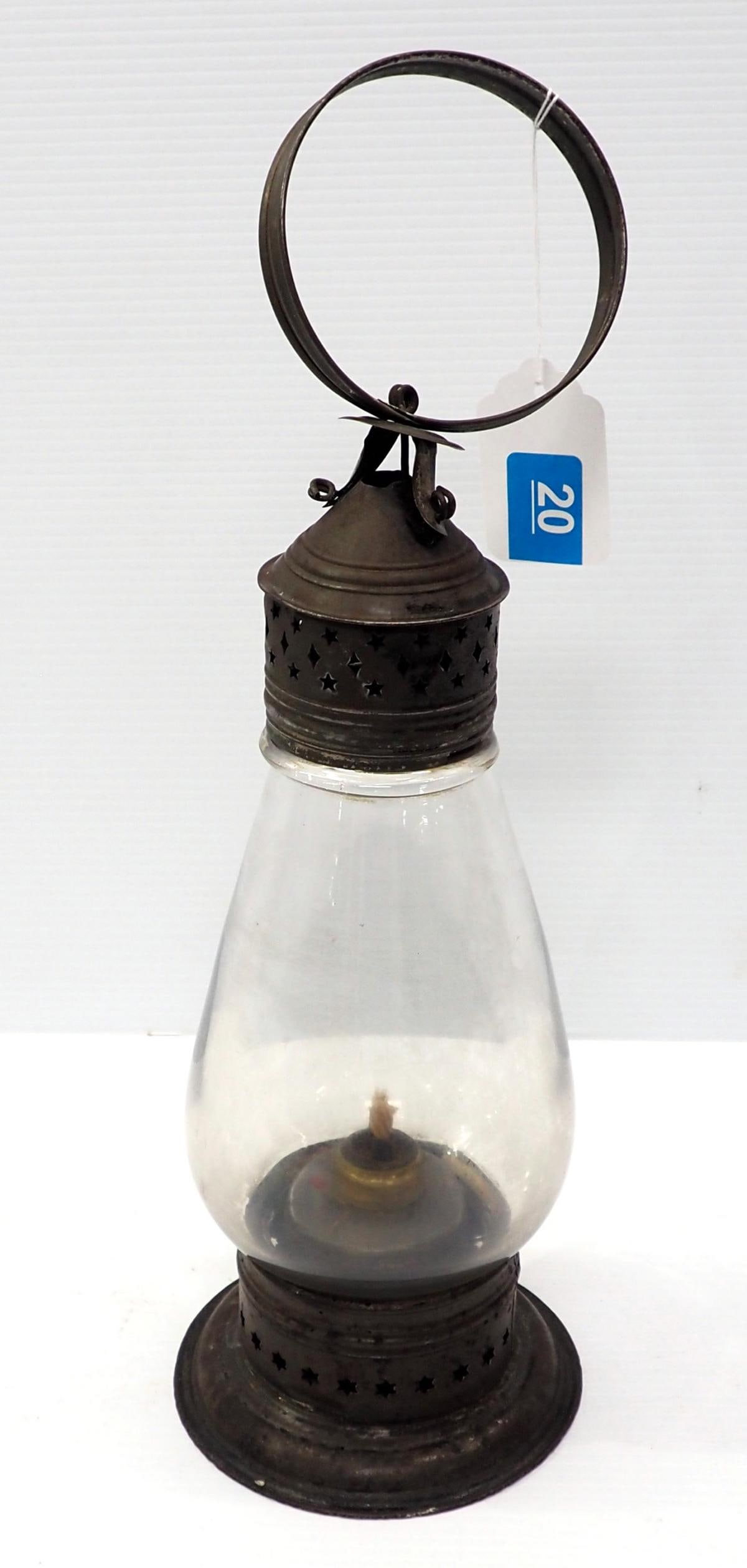 Beautiful tin & glass lantern (1 of 4)