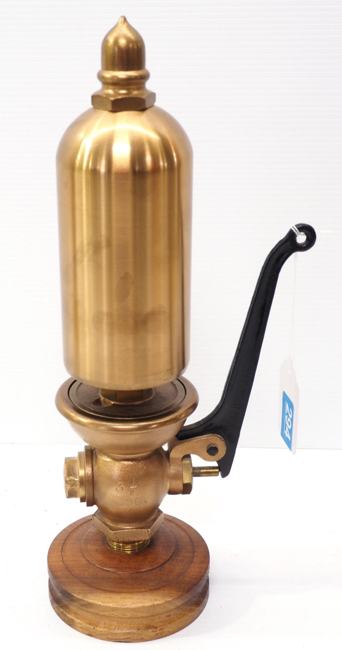 Lunkenheimer brass 1-tone steam whistle (1 of 3)