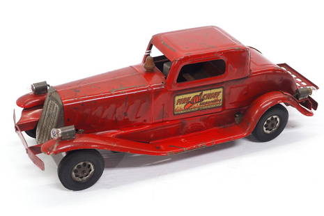 1930's Fire Chief Siren Coupe friction car: 1930's Fire Chief Siren Coupe friction car made by Girard Model Works, 14.5"L -Untested