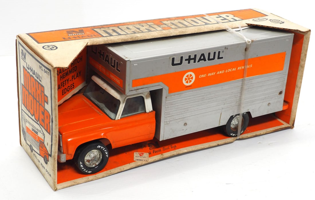 Nylint U-Haul Maxi Mover No.8411: Nylint U-Haul Maxi Mover No.8411, NIB -some wear to truck from box strap, box is dirty