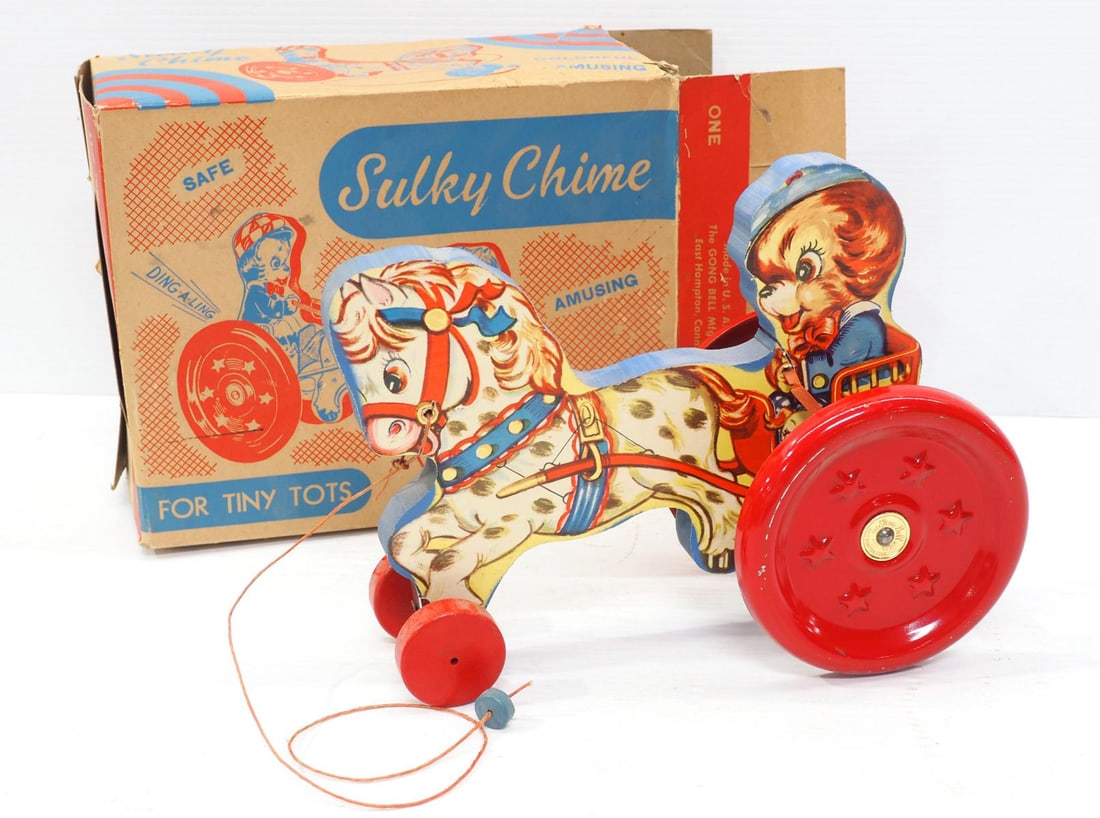 The Gong Bell Manufacturing Sulky Chime toy: The Gong Bell Manufacturing No.241 Sulky Chime toy with box -Very good