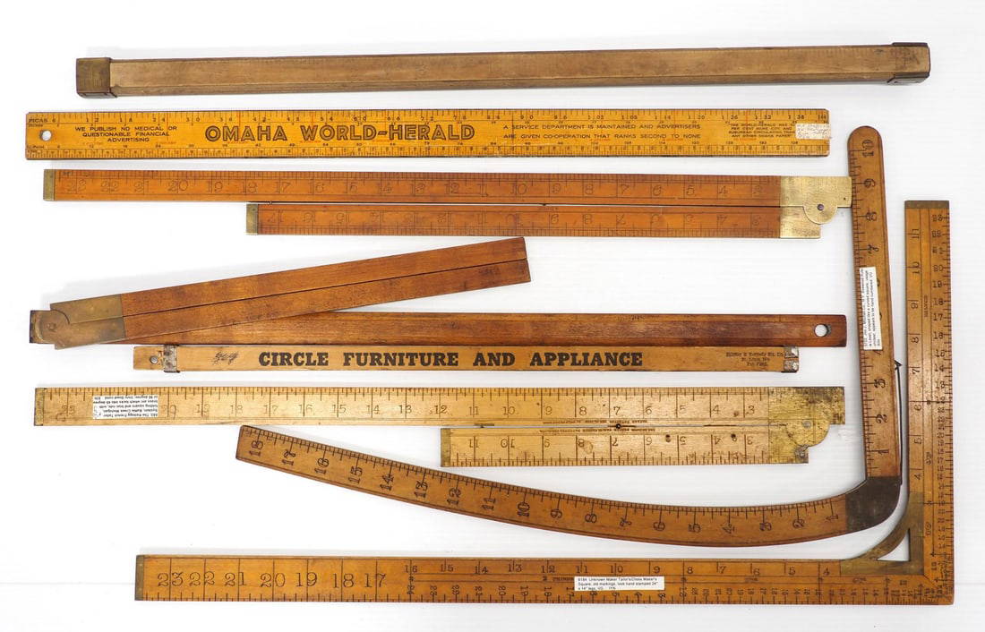(8) Wooden Rulers Auction