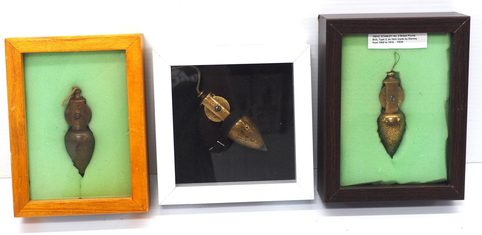 (3) Stanley No.2 Brass Plumb Bobs (1 of 1)