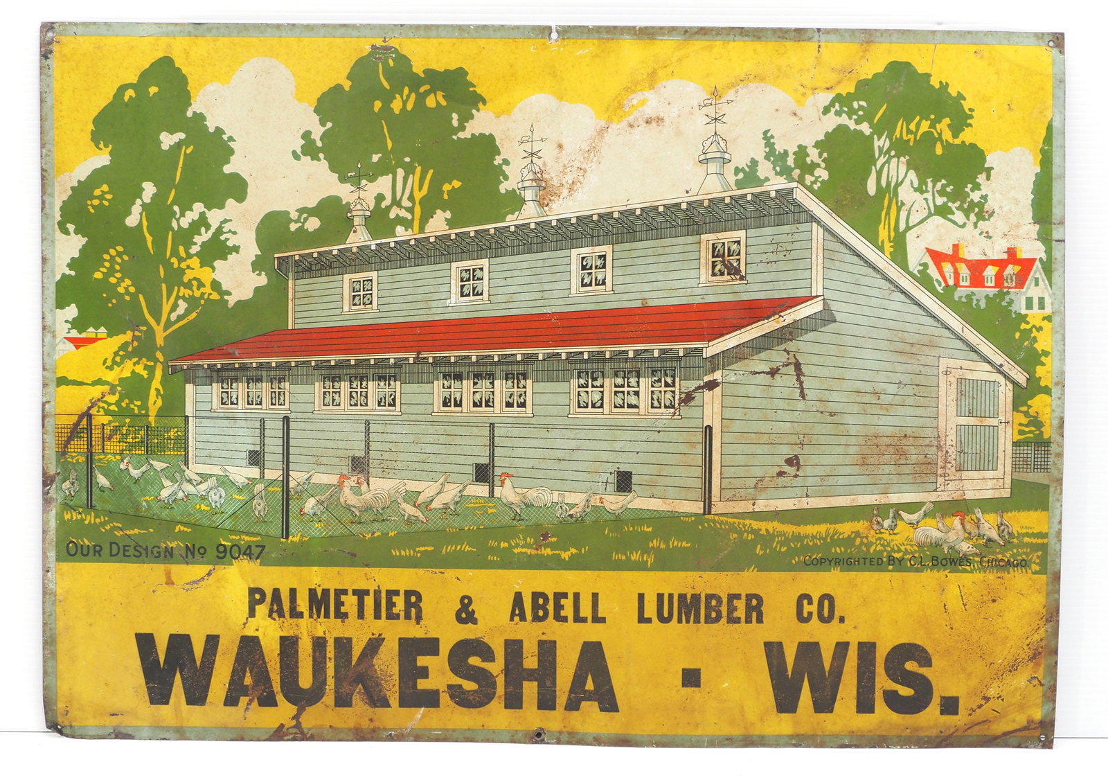 Palmetier & Abell Lumber Co: 28"x20" SST Palmetier & Abell Lumber Co, Waukesha, WI sign -Fair