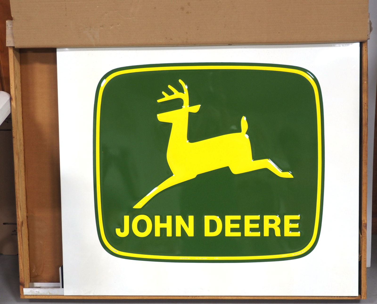 John Deere sign with shipping crate (1 of 9)