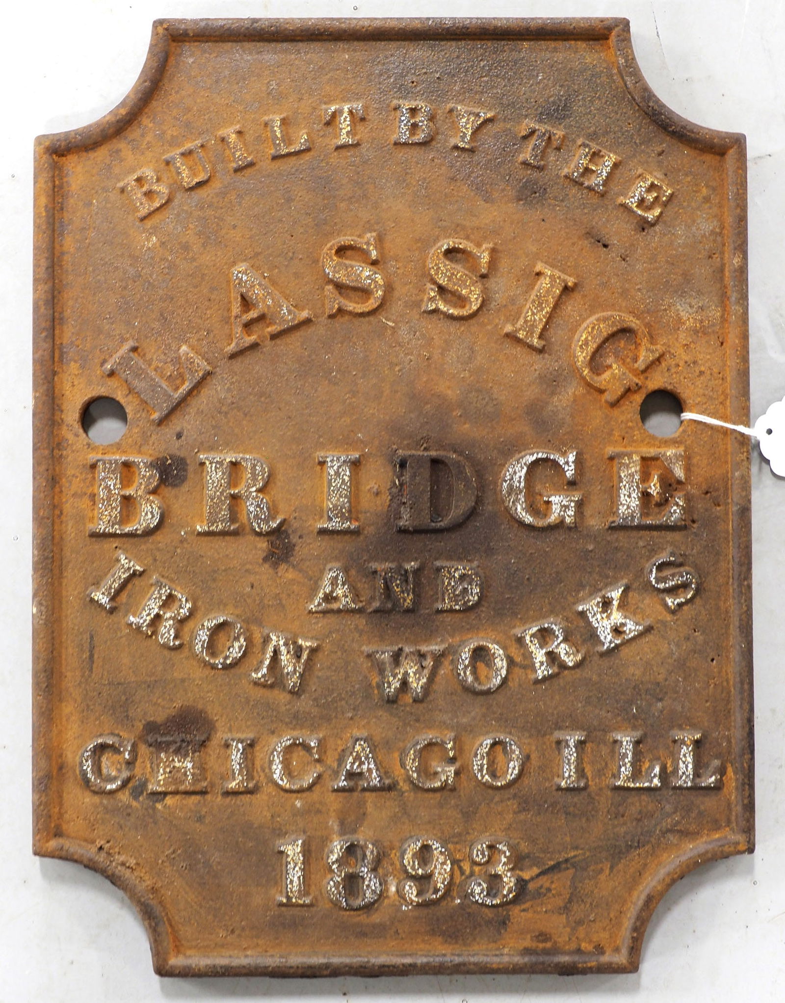 Cast iron 1893 Lassig bridge builders plate (1 of 2)