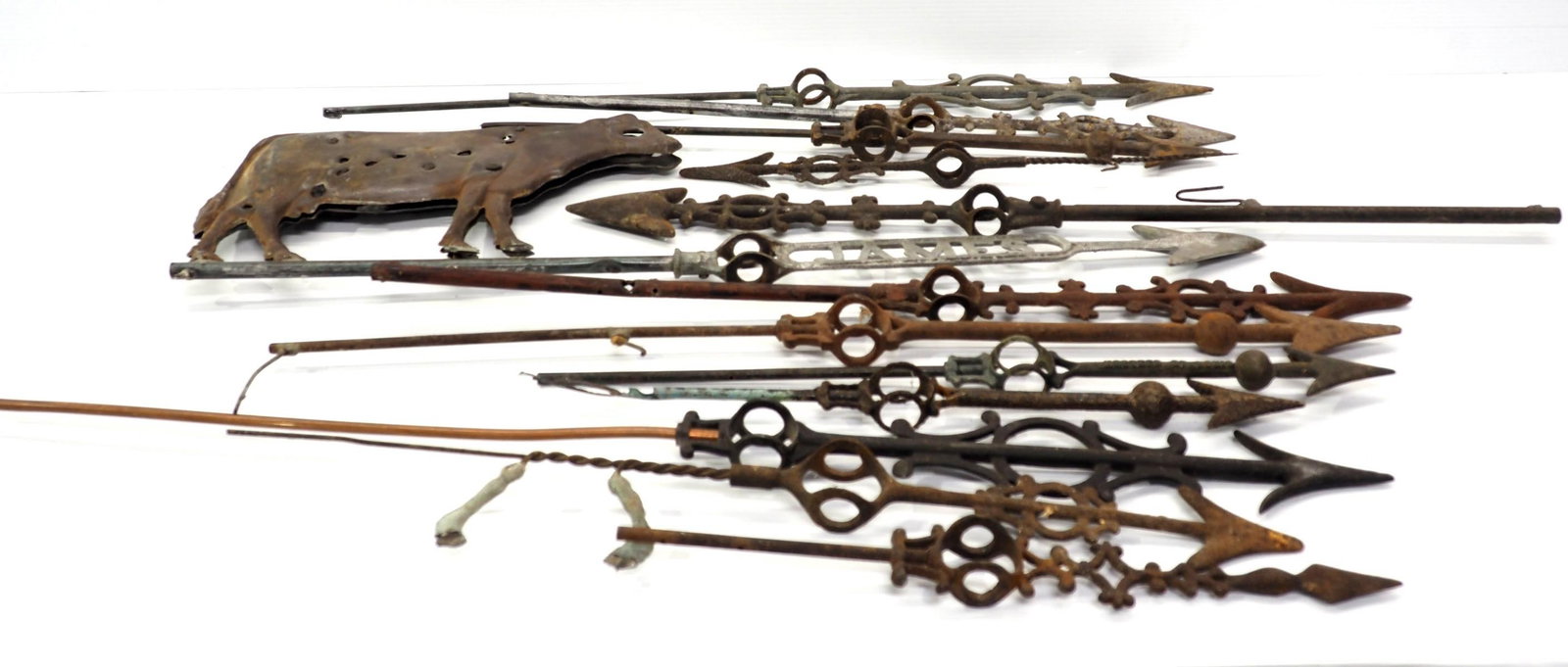 (11) Empty weathervane fronts / cow vane: (11) Empty weathervane fronts and rough cow vane