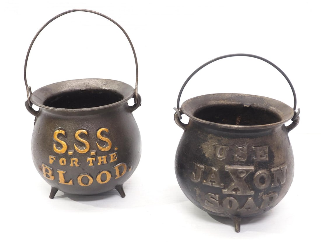 (2) Cast iron country store string holders (1 of 3)