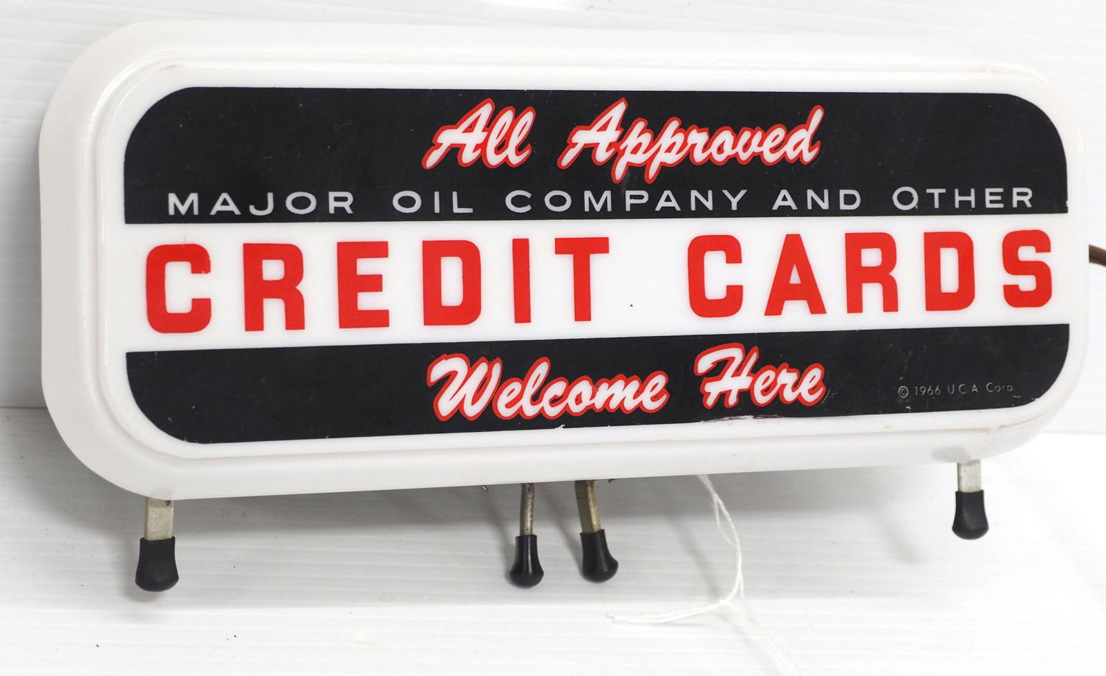Metal & plastic lighted Credit Cards sign (1 of 4)