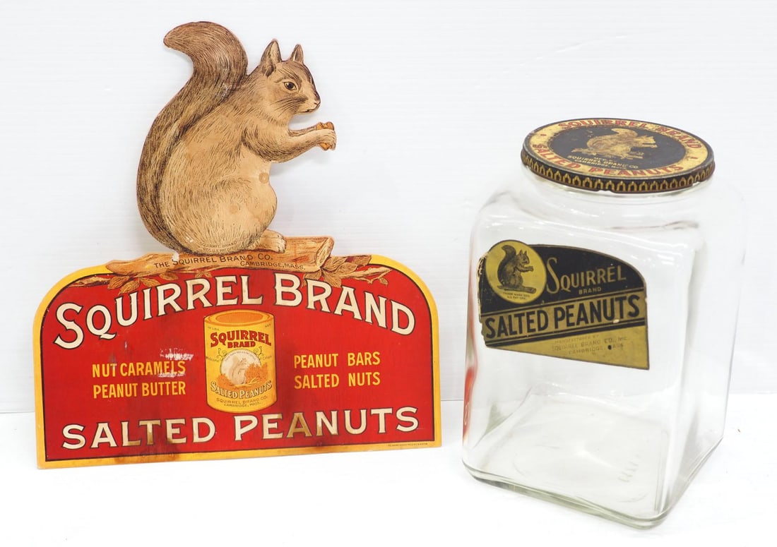 Squirrel Salted Peanuts glass countertop canister (1 of 3)