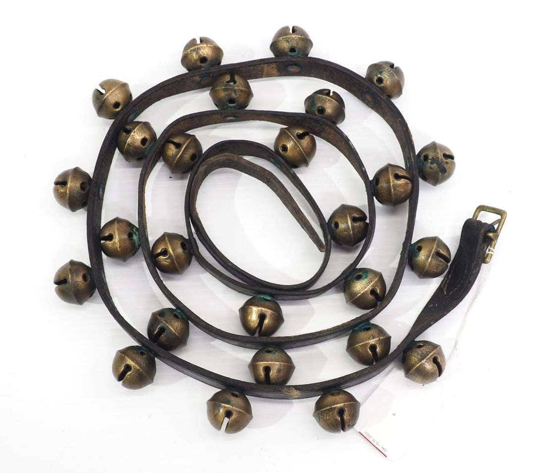 6'L leather strap with brass harness bells (1 of 2)